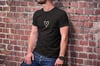 Unisex Bisiklet Yaka Baskılı Oversize T-Shirt - Siyah