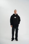 Unisex Kapşonlu Uzun Kol Patchli Nakışlı SweatShirt - Siyah