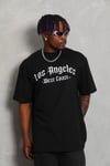 Unisex Oversize Baskılı Bisiklet Yaka T-Shirt - Siyah