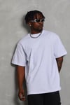 Unisex Oversize Düz Bisiklet Yaka T-Shirt - Beyaz
