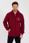 Unisex Tam Fermuarlı Kapşonlu Özel Tasarım SweatShirt - Bordo
