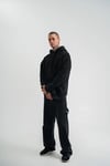 Unisex Uzun Kol Kapşonlu Yıkamalı Nakışlı SweatShirt - Siyah