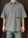 Barmodern Nakışlı Oversize Gömlek Siyah