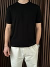 Bisiklet Yaka Yaka Triko Tshirt Siyah