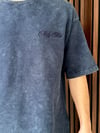 Nakışlı Yıkamalı Oversize Tshirt Lacivert