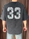 Nakışlı Yıkamalı Oversize Tshirt Siyah