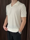 V Yaka Triko Tshirt Beyaz