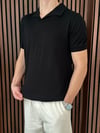 V Yaka Triko Tshirt Siyah