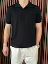 V Yaka Triko Tshirt Siyah