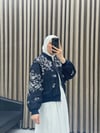 İşlemeli Denim Bomber Ceket