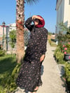 Ola Çiçekli Elbise /siyah