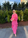 Volanlı Kat Elbise / Pembe