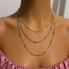 3 Renkli Çoklu Dorika Kolye-Üçlü Dorika Çelik Kolye-Silver-Gold-Rose-Mikrofiber Bez Hediyeli