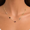 925 Ayar Gümüş Gerçek Doğal Taşlı Kolye – Ametist, Blue Topaz, Citrine & Garnet 14 Ayar Altın Kaplama