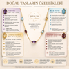925 Ayar Gümüş Gerçek Doğal Taşlı Kolye – Ametist, Blue Topaz, Citrine & Garnet 14 Ayar Altın Kaplama