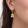 Ayıcık Geometrik Gold Çelik Halka Küpe – Teddy Küpe