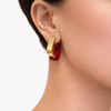 Bordo Gold 2 Renkli Kare Form Çelik Küpe