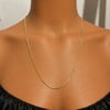 Gold İnce Yassı Zincir Kolye-60 cm-Paslanmaz Çelik-Mikrofiber Takı Bezi Hediyeli