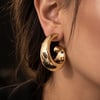 Gold Spiral Bombe Halka Küpe - 14K Altın Kaplama