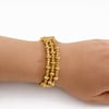 Sarmal Esnek Gold Çelik Bilezik -Kıvrımlı Gold Bileklik | Mikrofiber Takı Bezi Hediyeli