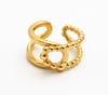 Tekli Halka Kıkırdak Küpe-1.2 cm-Yumuşak Yapı Kolay Ayarlanabilen Ear Cuff - Pirinç Altın Kaplama