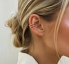 Tekli Halka Kıkırdak Küpe-1.2 cm-Yumuşak Yapı Kolay Ayarlanabilen Ear Cuff - Pirinç Altın Kaplama