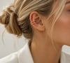 Tekli Halka Kıkırdak Küpe-1.2 cm-Yumuşak Yapı Kolay Ayarlanabilen Ear Cuff - Pirinç Altın Kaplama