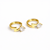Xuping Zirkon Taşlı Zigzag Gold Halka Küpe 