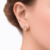 Xuping Zirkon Taşlı Zigzag Gold Halka Küpe 