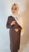 2 Lİ TAKIM KAHVERENGİ ABAYA VE İÇ ELBİSE