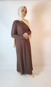 2 Lİ TAKIM KAHVERENGİ ABAYA VE İÇ ELBİSE
