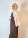 2 Lİ TAKIM KAHVERENGİ ABAYA VE İÇ ELBİSE
