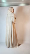 2 Lİ TAKIM TAŞ RENGİ ABAYA VE İÇ ELBİSE