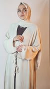 2 Lİ TAKIM TAŞ RENGİ ABAYA VE İÇ ELBİSE