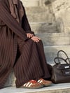 ÇİZGİ DESENLİ 2' Lİ ABAYA TAKIM