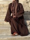 ÇİZGİ DESENLİ 2' Lİ ABAYA TAKIM