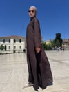 KAHVERENGİ PANTOLONLU ABAYA TAKIM