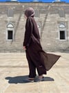 KAHVERENGİ PANTOLONLU ABAYA TAKIM
