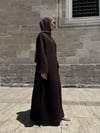 KAHVERENGİ PANTOLONLU ABAYA TAKIM