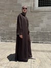 KAHVERENGİ PANTOLONLU ABAYA TAKIM