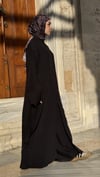 MODAL KUMAŞ ANTRASİT PANTOLONLU ABAYA TAKIM