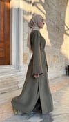 MODAL KUMAŞ HAKİ PANTOLONLU ABAYA TAKIM