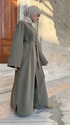 MODAL KUMAŞ HAKİ PANTOLONLU ABAYA TAKIM