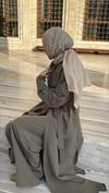 MODAL KUMAŞ HAKİ PANTOLONLU ABAYA TAKIM