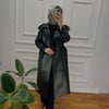 APOLETLİ DERİ TRENÇ SİYAH