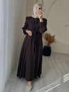 AYLİNA ELBİSE  KAHVERENGİ