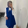 BROŞLU 3'LÜ PANTOLON TAKIM SAKS MAVİ