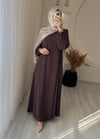 BUĞLEM YARIM FERMUAR ELBİSE PLUM