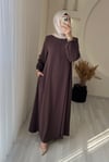 BUĞLEM YARIM FERMUAR ELBİSE PLUM