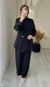 EFNAN TUNİK PANTOLONLU TAKIM SİYAH